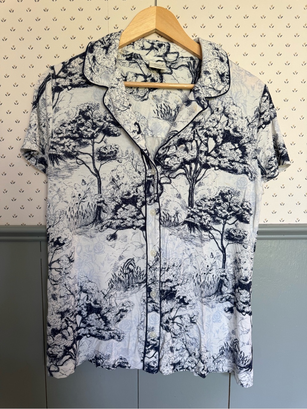 SOMA Cottagecore French country -Sleeve Button-Down Shirt